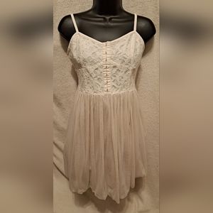Juniors American Eagle Outfitters Knee Length White Lace Dress
